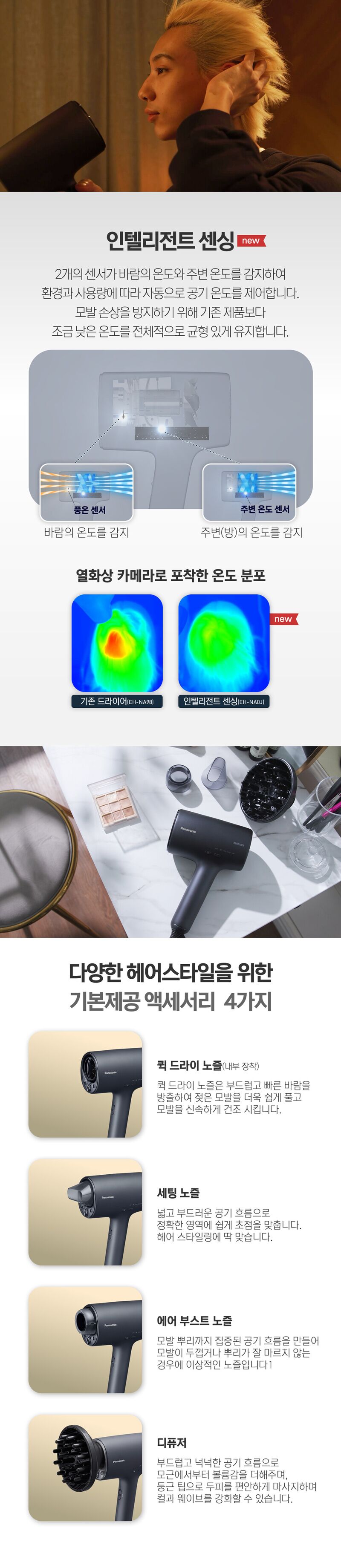 파나소닉 나노케어 프리미엄 헤어 드라이어 EH-NA0J - 현대Hmall